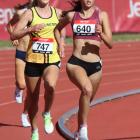 Siena Macley, 17, on her way to silver in the U20 women’s 5000m. PHOTO: SUPPLIED