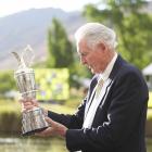 Sir Bob Charles with a primary replica of the British Open claret jug he won in 1963. PHOTO:...