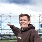 Baseline Festival co-founder and director Hamish Todd helps prepare one of the stages for...