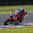 Southland rider Cormac Buchanan racing during the Moto3 World Championship in Argentina yesterday...