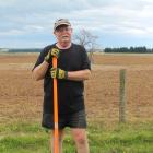 Working on a community bike track in Reaby Rd is retiree Maurice Broome. PHOTO: ELLA SCOTT-FLEMING