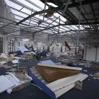 The inside of the Greymouth Video Ezy following the tornado. DVDs from the store were eventually...