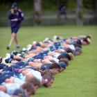 Highlanders players train at Logan Park. PHOTO: GREGOR RICHARDSON