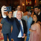 Prime Minister Christopher Luxon takes time for a selfie with Bollywood movie stars at a...