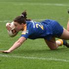 Otago Spirit replacement winger Meg Breen scores against North Harbour yesterday at Forsyth Barr...