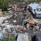 The remains of the Roxburgh Entertainment Centre and town hall after it was gutted by a fire on...
