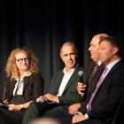  Rachel Brooking, Scott Willis (centre) and Mark Patterson pay close attention to Andrew Hoggard...