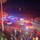 Emergency services at the scene following the ferry crash in Clearwater, Florida. Photo: Javier...