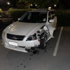 Adam Luke’s Subaru after his accidental collision with a deer. PHOTO: SUPPLIED
