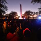 The crowd during the 2025 Anzac Day dawn service at the Cenotaph in Queens Gardens yesterday....