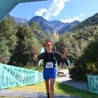 Frances Redmond celebrates victory in the Routeburn Classic on Saturday. PHOTO: SUPPLIED