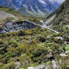 A bridge on the popular Hooker Valley Track at Aoraki/Mt Cook is closed after heavy rainfall....