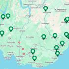 The One NZ outage map shows services are affected across the South. Photo: Screenshot
