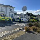Emergency services at the scene of the crash this afternoon. Photo: Linda Robertson 