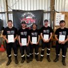 Five of 15 apprentices who have just passed their certificate in Electrical Distribution level...