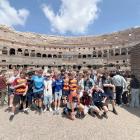 Taieri College rugby team members visit the Colosseum in Rome. PHOTO: SUPPLIED