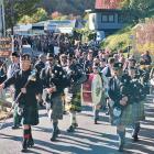 Hundreds of people watched the parade from Arrowtown Athenaeum Hall to the township’s cenotaph....