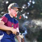 Kaitangata Primary School pupil Robbie Lane, 11, ejects two 12 gauge shells during a range shoot...