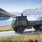 Leslie and Thomas Searle steam past Lake Tekapo as they make their way down the South Island’s...