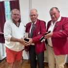 Attending the awards ceremony of the Eagles Halberg Tournament are (from left) winner of the...
