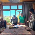 Signing the milestone trail alignment agreement after years of discontent are (from left)...