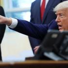 US President Donald Trump takes questions in the Oval Office. Inset: Emperor Nero. PHOTOS:...