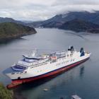 Cook Strait Interislander ferry Aratere aground on Saturday. PHOTO: MARLBOROUGH DISTRICT COUNCIL ...