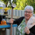 Kaka Point Local Legend Christene Dennison brandishes her fresh lamb roast along with her wasping...