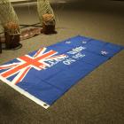 An artwork of a flag stencilled with the words “Please Walk On Me” has angered the local RSA who...