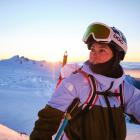 Wānaka skier Janina Kuzma on the slopes of the Fox Glacier while filming for Dear Superhero....