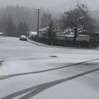 A light dusting of snow turns Naseby streets white yesterday. PHOTO: NASEBY FOREST RECREATION...