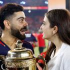 Royal Challengers Bengaluru batter Virat Kohli and wife Anushka Sharma celebrate with the winner...