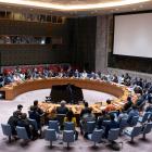 United Nations Secretary-general Antonio Guterres addresses delegates during a meeting of the  UN...