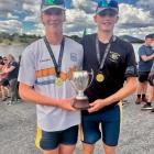 Wakatipu High’s Seb Watson, left, and Harry Lightfoot proved their rowing chops with a record win...