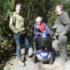 Makarora landowner Gary Charteris with Upper Clutha Track Trust trustees Brian Weedon (left) and...