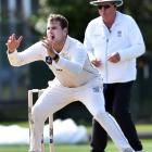 Otago Volts all-rounder Dean Foxcroft gets excited during a Plunket Shield match against Auckland...
