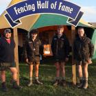 Celebrating winning the Fieldays Silver Staples are (from left) fencing adviser Dan Douglass,...
