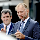 Kāinga Ora CEO Matt Crockett (right) and Housing Minister Chris Bishop.&nbsp;Photo:&nbsp;RNZ/...