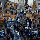 People survey the damage following a deadly blast at the Mat Elias Church in Damascus, Syria....