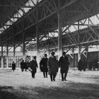 The vice-regal party inspects the under-construction New Zealand and South Seas exhibition...