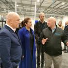 Prime Minister Christopher Luxon and Finance Minister Nicola Willis hear from Sutton Tools...