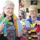 Operation Cover Up South Island members Anne Murchison (left) and Maureen Braun, with a sample of...