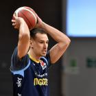 Otago Nuggets forward Jonathan Janssen gets in some training at the Edgar Centre yesterday. PHOTO...