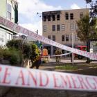 Emergency services at the scene after the fatal fire. Photo: RNZ