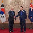 Christopher Luxon meets South Korean President Yoon Suk Yeol in 2024. PHOTO: SUPPLIED