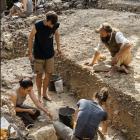 Ludovic Slimac looks on at the excavation of the Grotte de Mandrin. Photo: Gregoire Bernadi