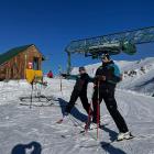 Ski instructors Jenny Eriksson and Carl Alander, both from Sweden, were thrilled with conditions...