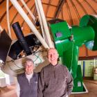 Pam Kilmartin and Alan Gilmore pictured with Mt John's 1-metre telescope in 2019. Photo: Supplied...