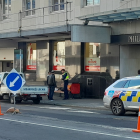 Police at the scene of the incident in Rattray St this afternoon. Photo: Bruce Munro 