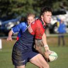 Rhys Harrold in action for the Cromwell Goats. PHOTO: KATRINA MAXWELL

